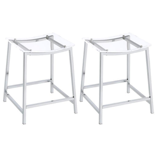 Jovani - Acrylic Backless Bar Stools (Set of 2) - Simple Home Plus