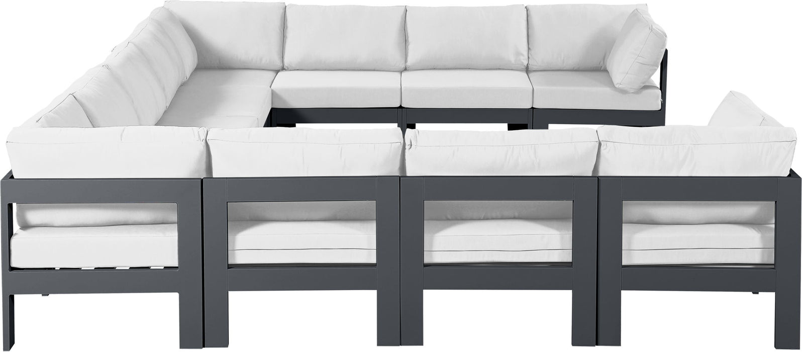 Nizuc - Outdoor Patio 11 Piece Modular Sectional With Gray Frame - Simple Home Plus