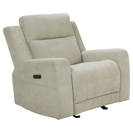 Kennett - Chenille Upholstered Power Recliner Chair - Ivory - Simple Home Plus