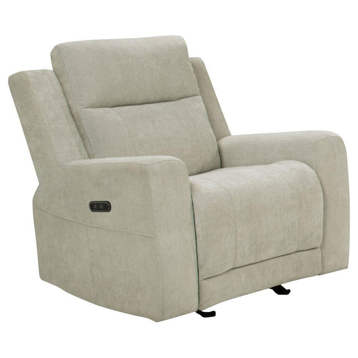 Kennett - Chenille Upholstered Power Recliner Chair - Ivory - Simple Home Plus