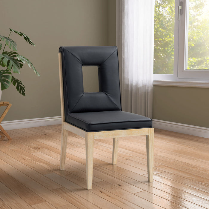 Gwendolyn - Faux Leather Dining Side Chair With Natural Frame (Set of 2) - Simple Home Plus