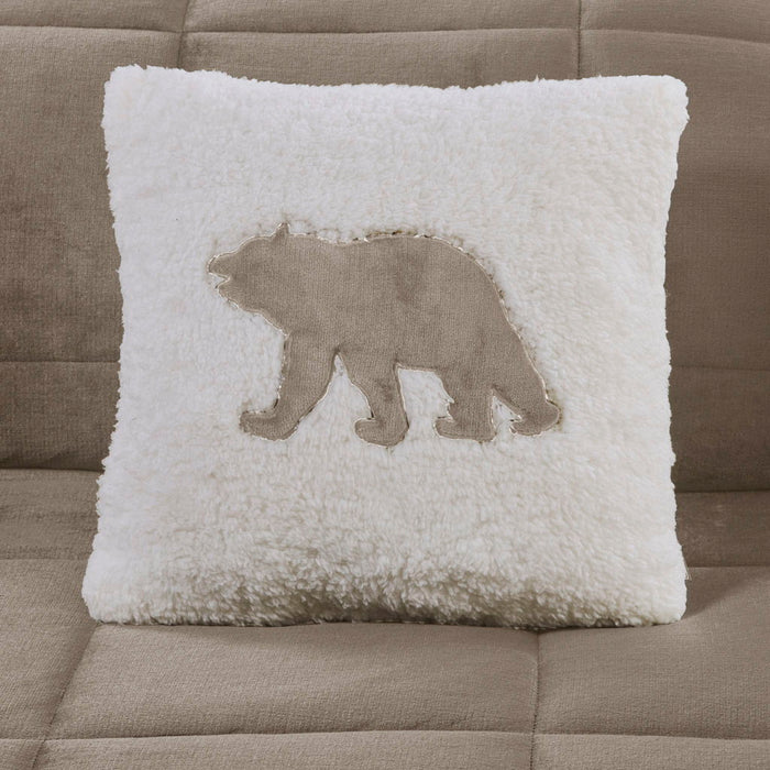 Alton - King Down Alternative Comforter Set - Taupe / Ivory - Simple Home Plus