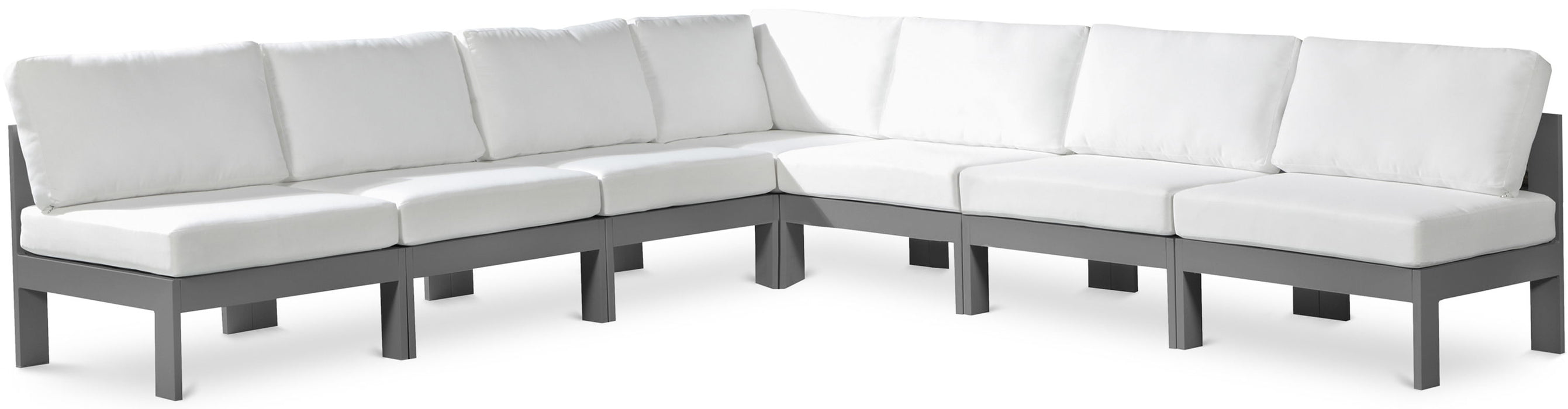 Nizuc - Outdoor Patio 7 Piece Modular Sectional With Gray Frame - Simple Home Plus