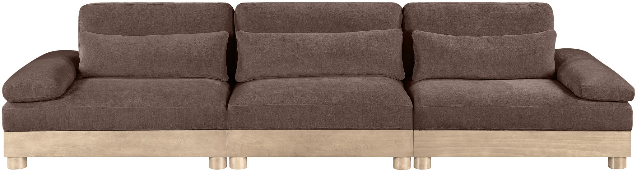 Turin - Chenille Fabric Upholstered Modular Sectional - Brown - Simple Home Plus