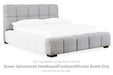 Grendusk - Queen Upholstered Headboard / Footboard / Bunkie Board - Light Gray - Simple Home Plus