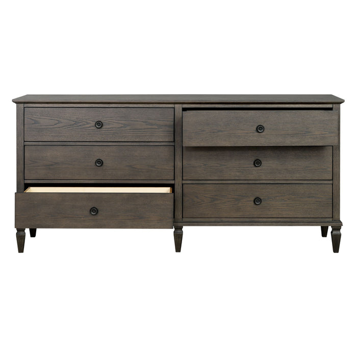 Victoria - 6-Drawer Dresser (70") - Antique Brown - Simple Home Plus