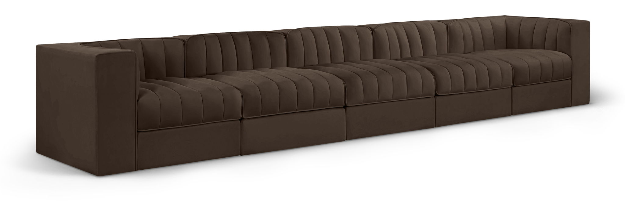 Rummi - Velvet Performance Fabric Upholstered 5 Piece Modular Sofa - Simple Home Plus