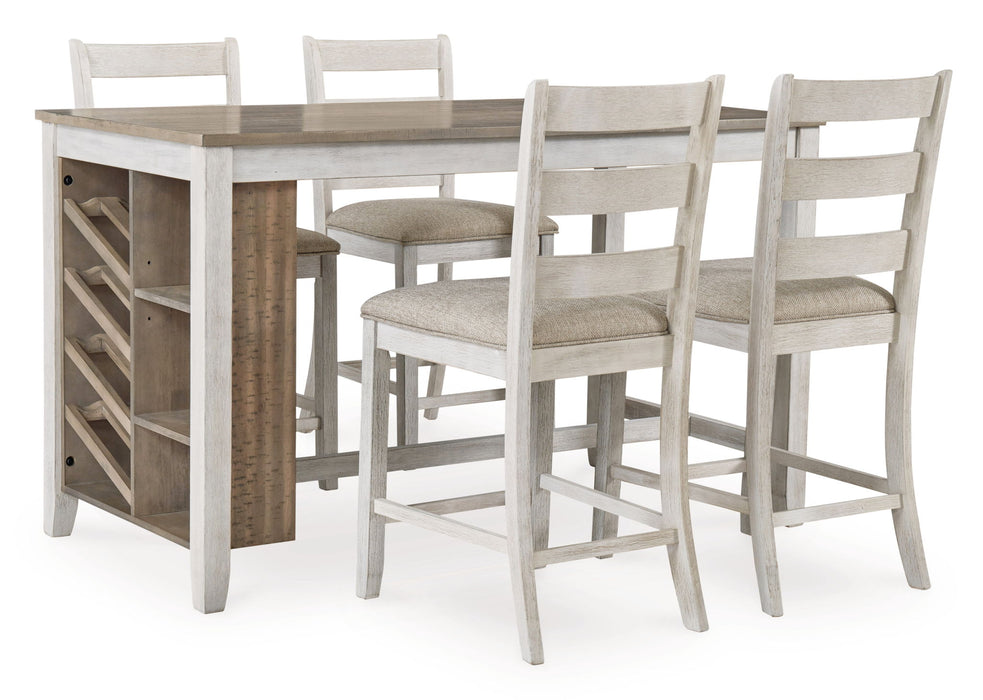 Skempton - Rectangular Counter Table With Storage - White - Simple Home Plus