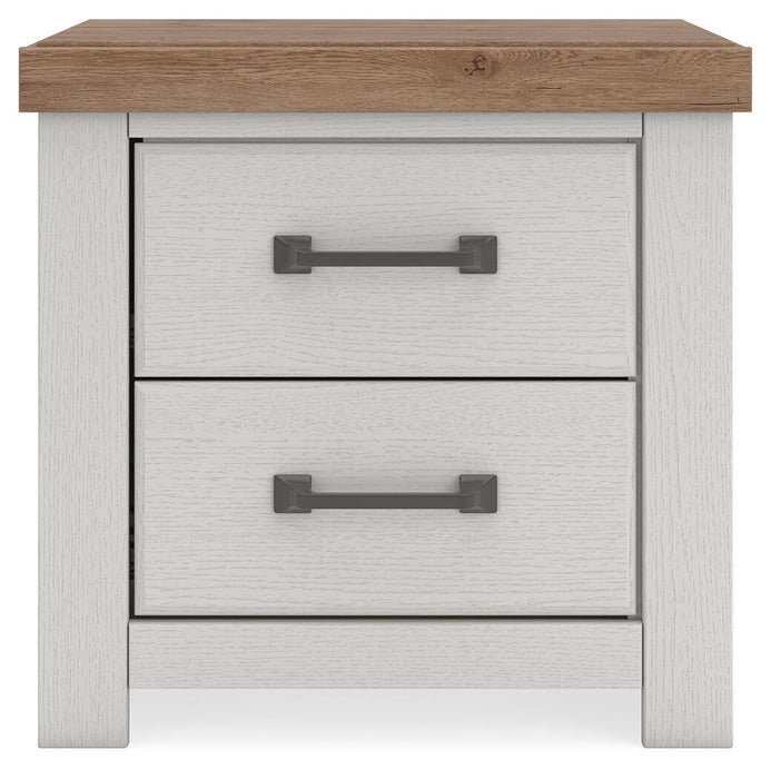 Savonport - Two Drawer Night Stand - White / Brown - Simple Home Plus