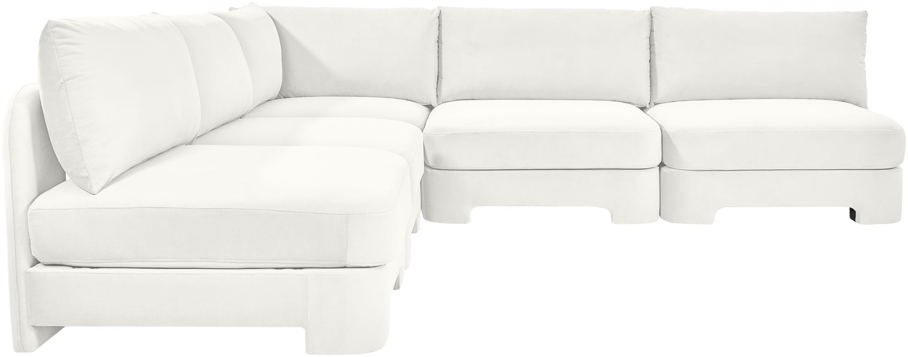Hammond - Velvet Performance Fabric Upholstered 5 Piece Armless Sectional - Simple Home Plus