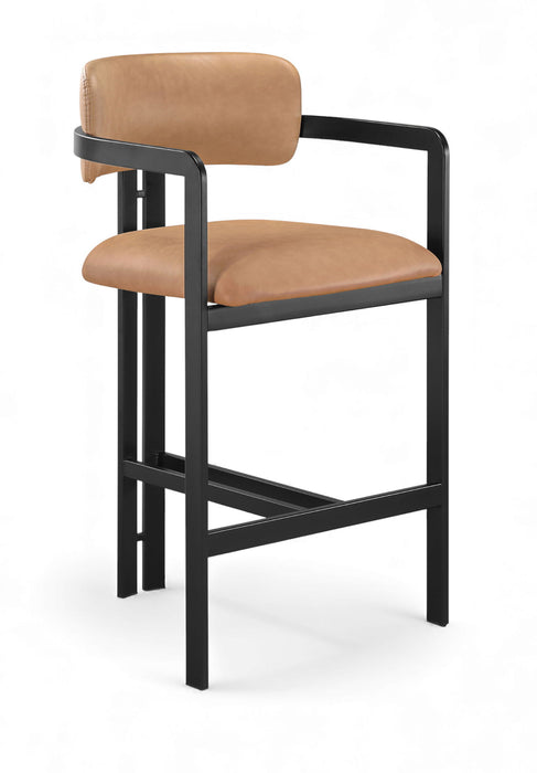 Aurum - Vegan Leather Upholstered Counter Stool With Graphite Black Base - Simple Home Plus