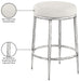 Ferro - Upholstered Backless Counter Stool With Brushed Silver Base - Simple Home Plus