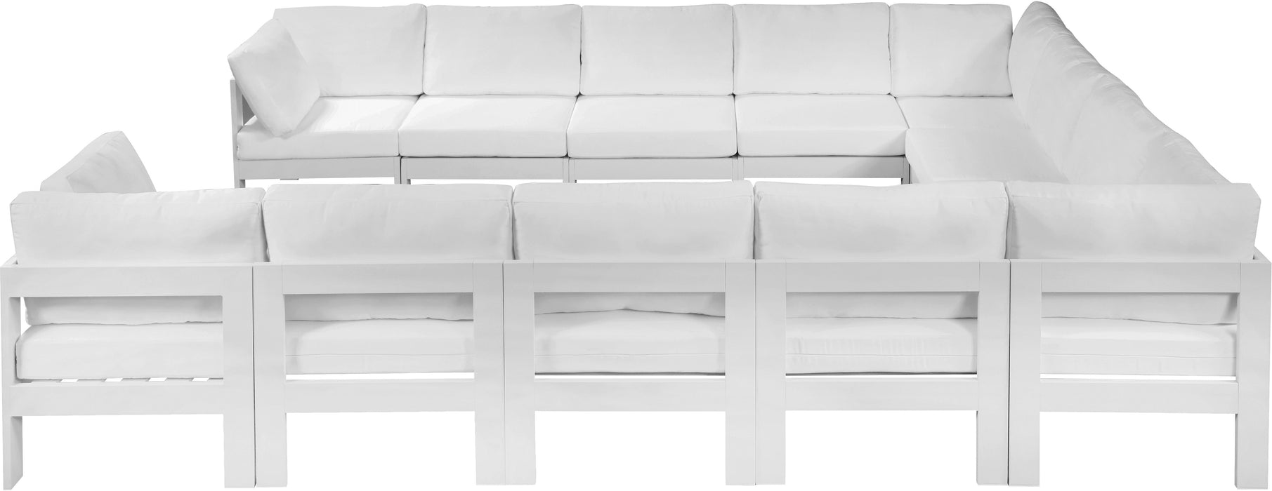 Nizuc - Outdoor Patio 12 Piece Modular Sectional With White Frame - Simple Home Plus