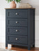 Landocken - Brown / Blue - Four Drawer Chest - Simple Home Plus