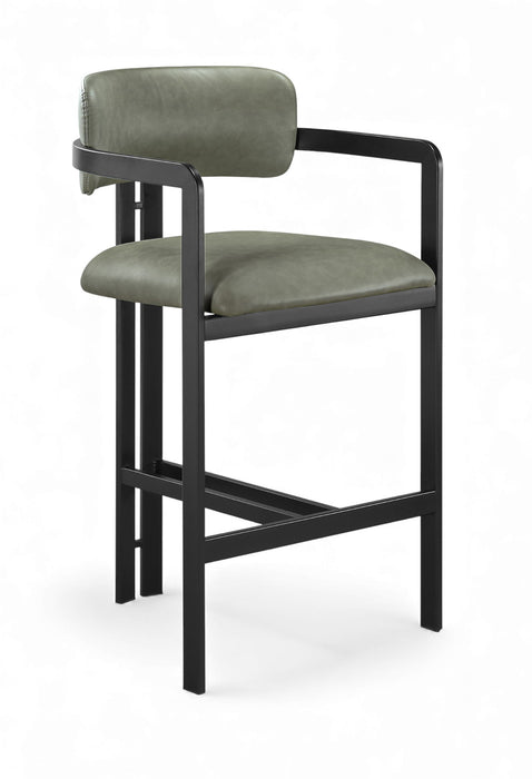 Aurum - Vegan Leather Upholstered Counter Stool With Graphite Black Base - Simple Home Plus