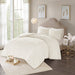 Laetitia - 3-Piece Tufted Medallion Duvet Cover Set - Off White - Simple Home Plus