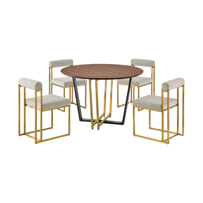 Joana Anastasia - Round Walnut Dining Table Set - Simple Home Plus