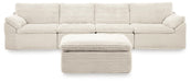 Fannin - 4-Piece Sectional With Ottoman - Ivory - Simple Home Plus