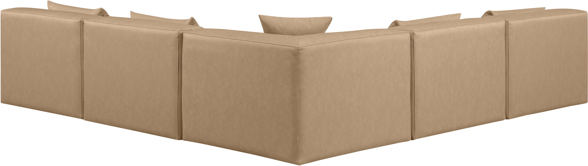 Cube - 5 Piece Modular Corner Armless Sectional - Tan - Simple Home Plus