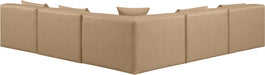 Cube - 5 Piece Modular Corner Armless Sectional - Tan - Simple Home Plus