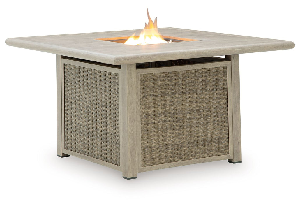 Cliff Trails - Beige - Square Fire Pit Table - Simple Home Plus