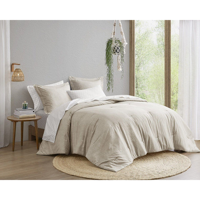 Camden - King/California King Chambray Print Solid Comforter Set - Neutral - Simple Home Plus
