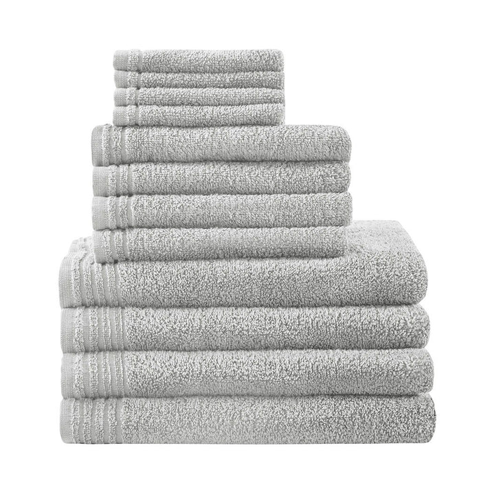 Big Bundle - Quick Dry 12 Piece Bath Towel Set - Silver - Simple Home Plus