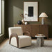 Neria - Chenille Fabric Upholstered Swivel Accent Chair - Painted Brown Base - Simple Home Plus
