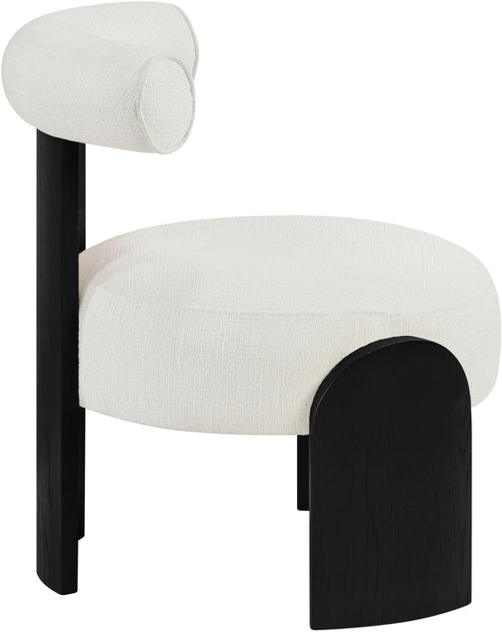 Calder - Linen Textured Fabric Upholstered Accent Chair - Painted Black Base - Simple Home Plus