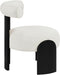 Calder - Linen Textured Fabric Upholstered Accent Chair - Painted Black Base - Simple Home Plus