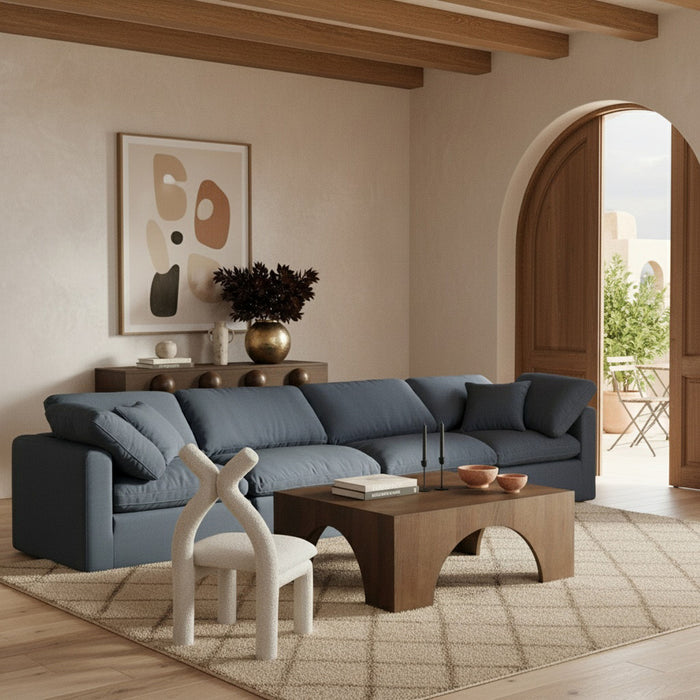 Indulge - Linen 4 Seat Modular Sofa - Simple Home Plus