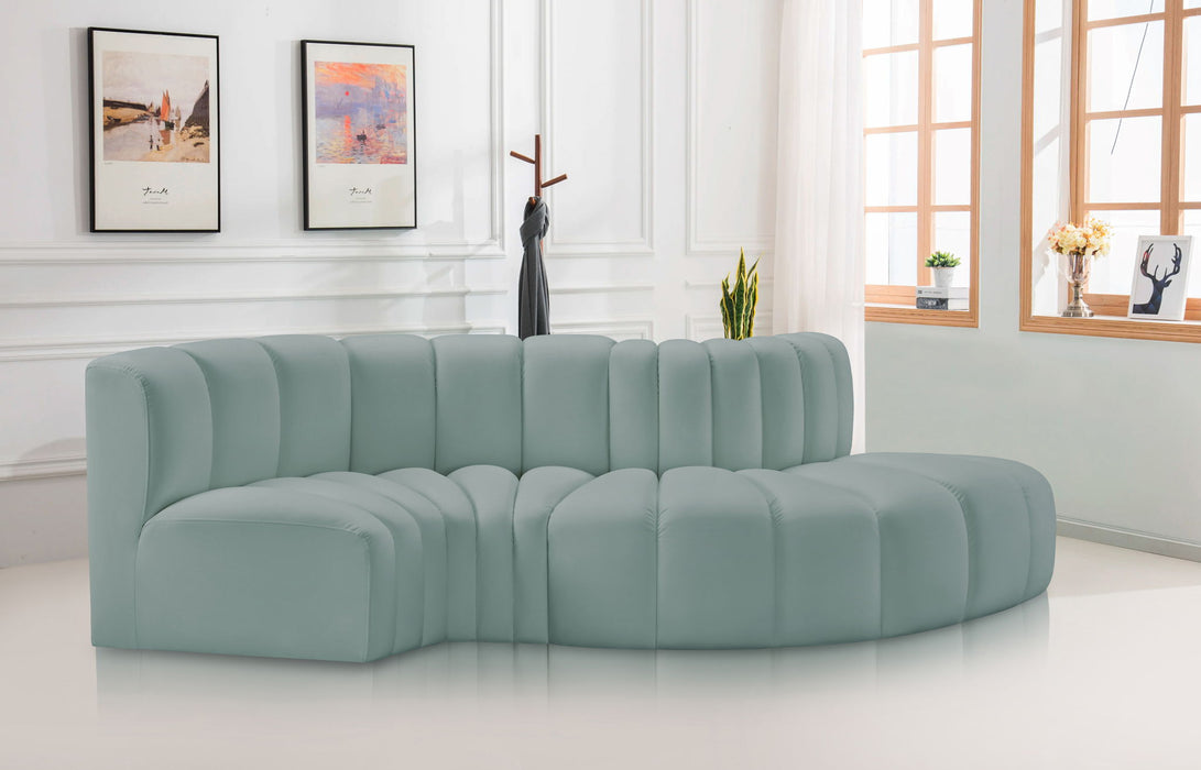 Arc - Faux Leather 4 Piece L-Shaped Modular Sofa - Simple Home Plus
