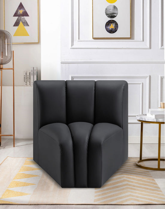Arc - Faux Leather Curved Corner Chair - Simple Home Plus