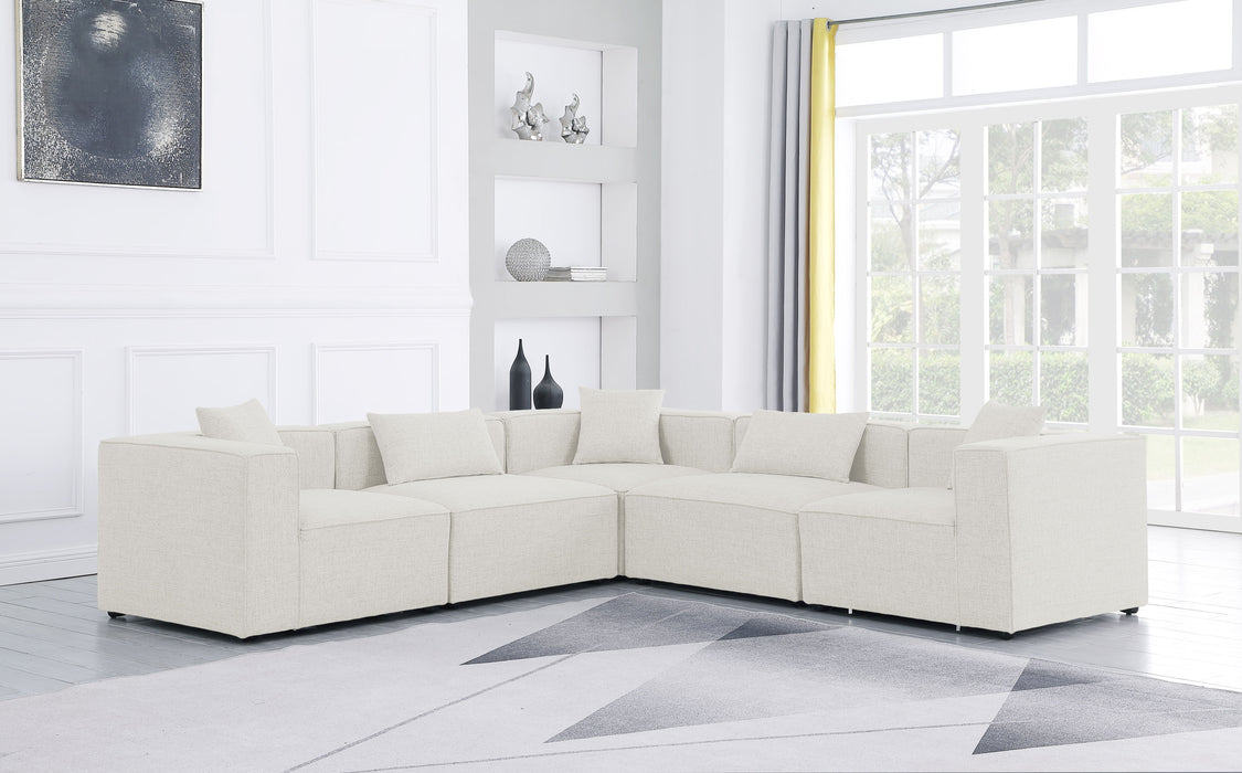 Cube - Linen 5 Piece Modular Corner Sectional - Simple Home Plus