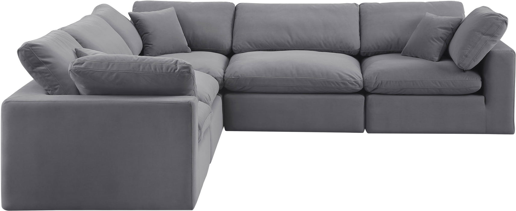 Comfy - 5 Piece Velvet Modular Corner Sectional - Simple Home Plus