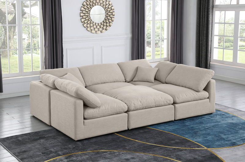 Indulge - Linen 6 Piece Modular Sectional