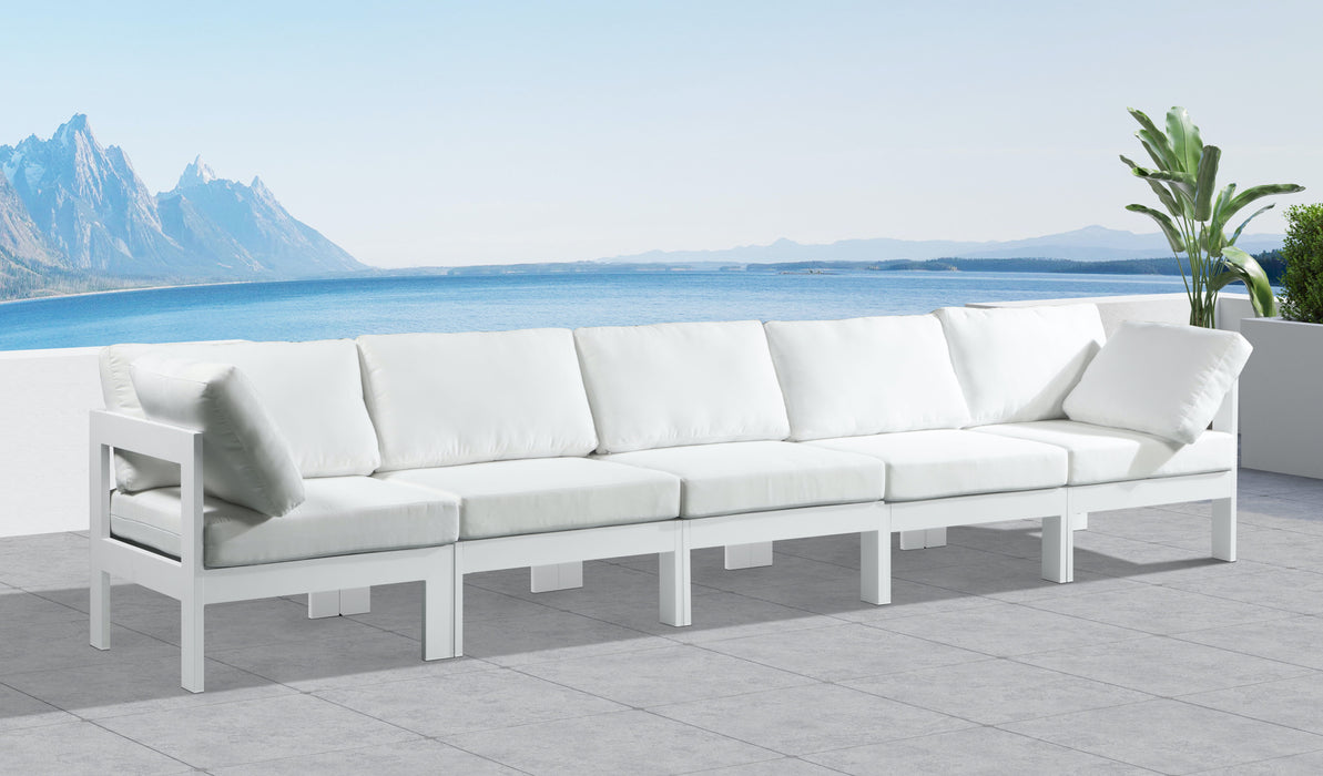 Nizuc - Outdoor Patio 5 Seat Modular Sofa With White Frame - Simple Home Plus