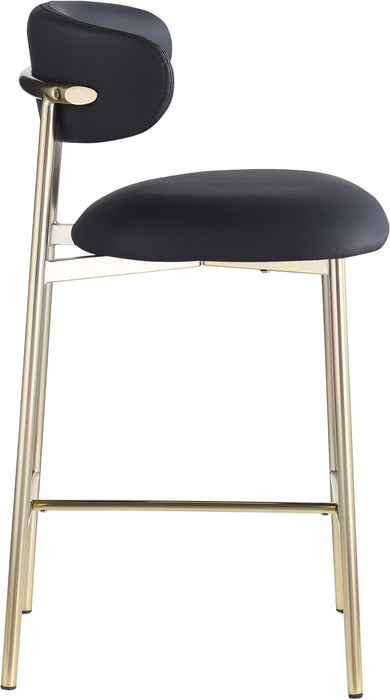 Lupita - Counter Stool With Brushed Gold Frame (Set of 2) - Simple Home Plus