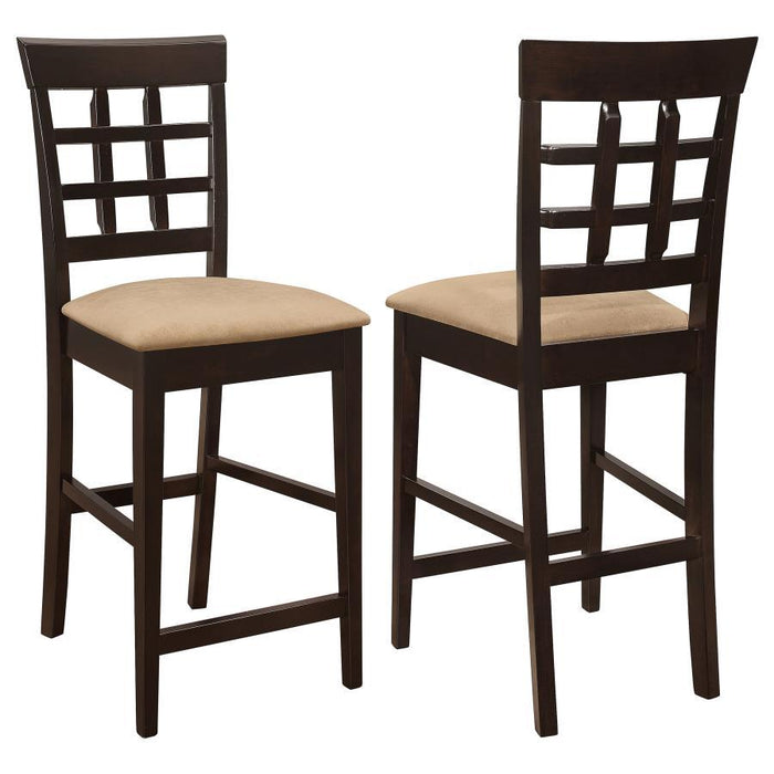 Gabriel - Lattice Back Counter Chair (Set of 2) - Cappuccino - Simple Home Plus