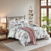 Zennia - 7 Piece Printed Seersucker Comforter Set With Throw Blanket - Taupe / Blush - Simple Home Plus