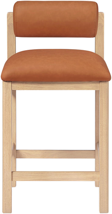Roundhill - Faux Leather Counter Stool - Natural Frame - Simple Home Plus
