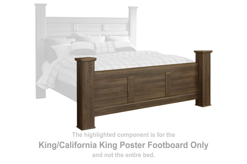 Juararo - King/Cal King Poster Footboard - Dark Brown - Simple Home Plus