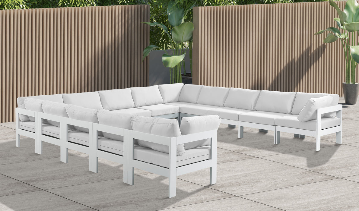 Nizuc - Outdoor Patio 13 Piece Modular Sectional With White Frame - Simple Home Plus