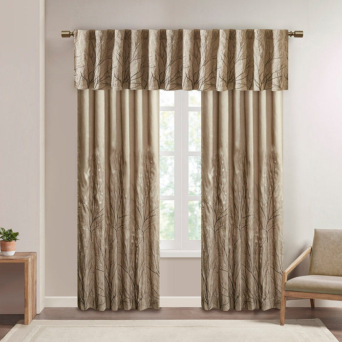 Andora - Embroidered Window Valance - Tan - Simple Home Plus