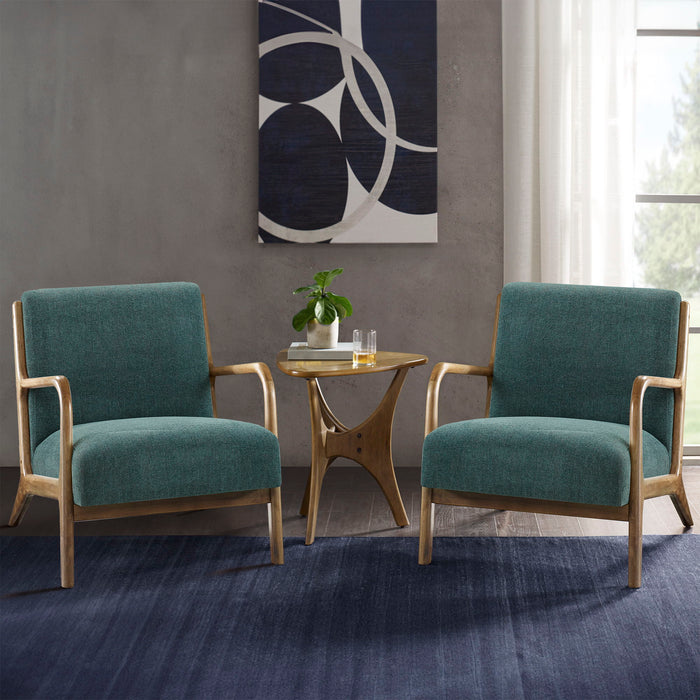 Novak - Mid-Century Modern Accent Armchair (Set of 2) - Teal - Simple Home Plus