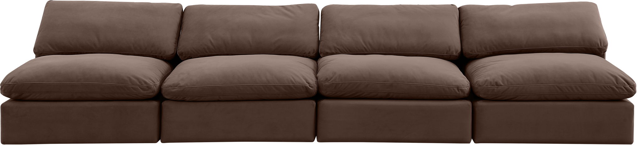Comfy - Velvet Modular Armless Sofa 4 Seats - Simple Home Plus