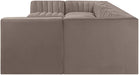 Rummi - Velvet Performance Fabric Upholstered 8 Piece Modular Sectional (With 2 Corner Chairs) - Simple Home Plus