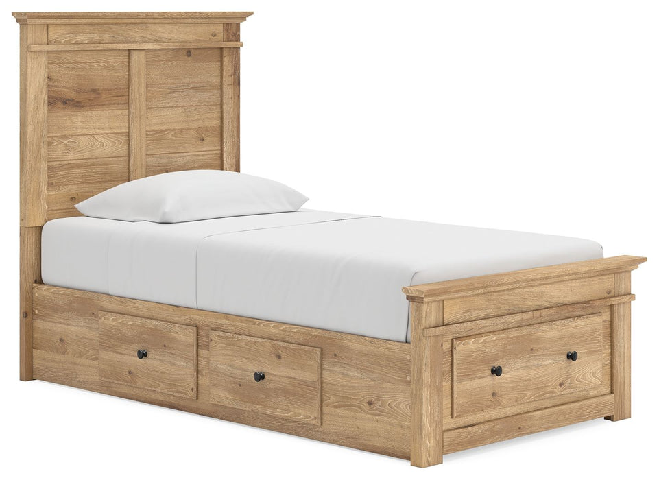 Makidern - Panel Storage Bed With 2 Under Bed Storage Units - Simple Home Plus