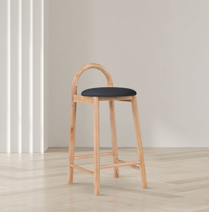 Calvin - Faux Leather Stool - Light Brown Legs - Simple Home Plus