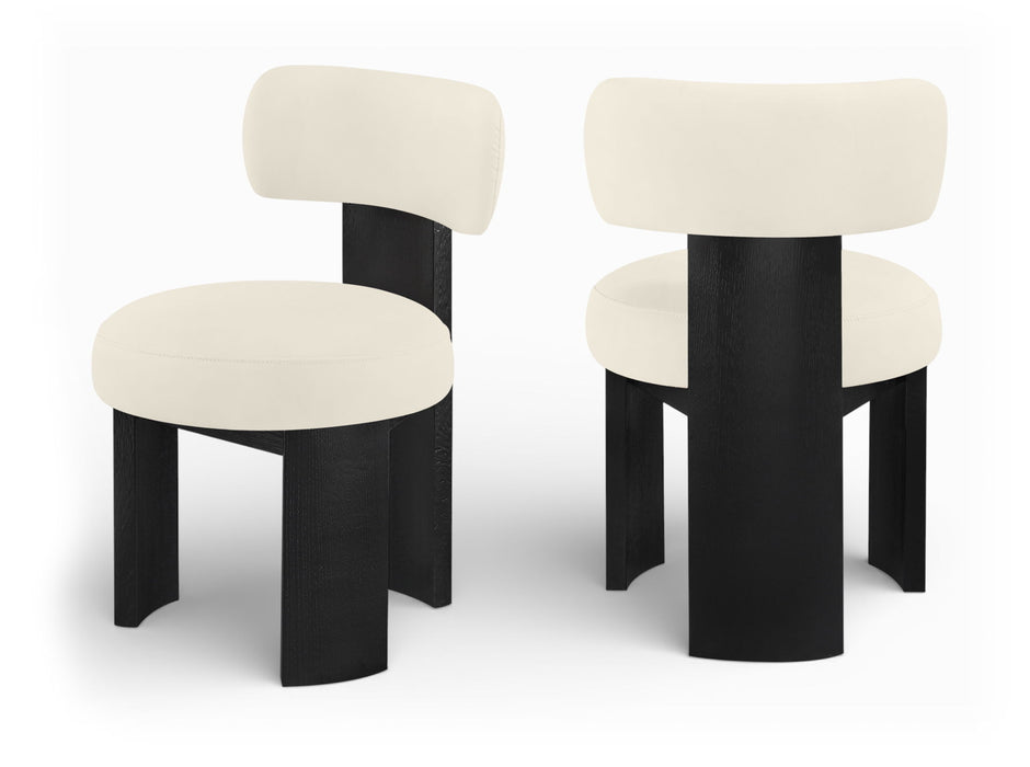 Atelier - Vegan Leather Upholstered Dining Chair (Set of 2) - Black Frame - Simple Home Plus